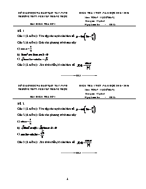 Kiểm tra 1 tiết môn Đại số 11 - Đề 2